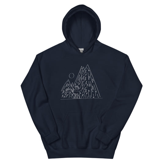 "Elk & Mountain Unisex Adult Hoodie