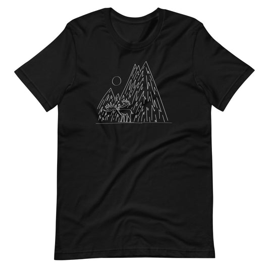 "Elk & Mountain" Adult Short-Sleeve Unisex T-Shirt