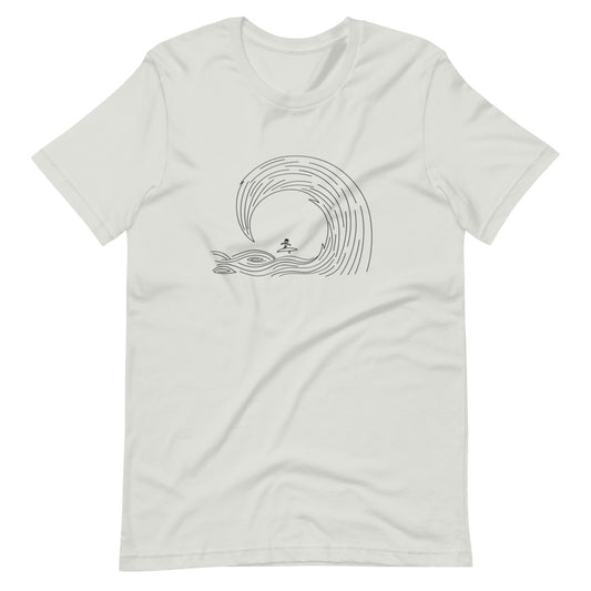 boy riding wave t-shirt