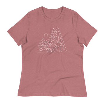 Elk & Mountain Women's Relaxed T-Shirt