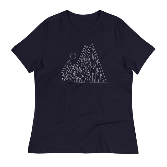 Elk & Mountain Women's Relaxed T-Shirt