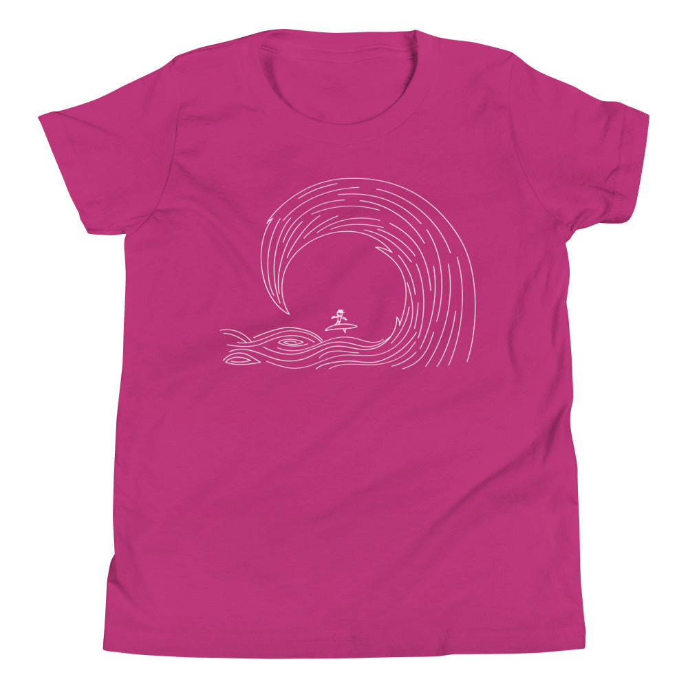 boy riding wave t-shirt